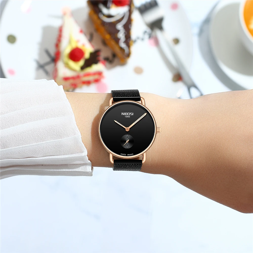 Часы наручные NIBOSI женские кварцевые роскошные брендовые простые элегантные