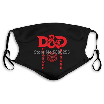 

DUNGEONS & DRAGONS 5 Logo Dice Rpg Role Play Game MENS LADIES S Round Collar Men's Women's Mouth Mask Filter