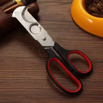 

GALINER Portable Cigar Cutter Stainless Steel Metal Cigar Scissor Guillotine Built-in Cigars Punch For COHIBA Cutter W/ Gift Box