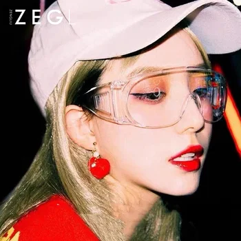 

ZEGL transparent protective glasses anti-spitting droplets anti-impact glasses riding wind and sand dust epidemic outdoor goggle