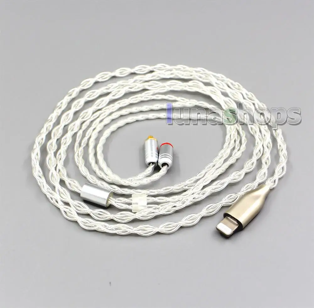 LN006333 99.9% чистого серебра MMCX Iphone Разъем для наушников кабель для Shure se535 se846 в ухо 5 на возраст 6, 8, 10, 12 лет 20 BA