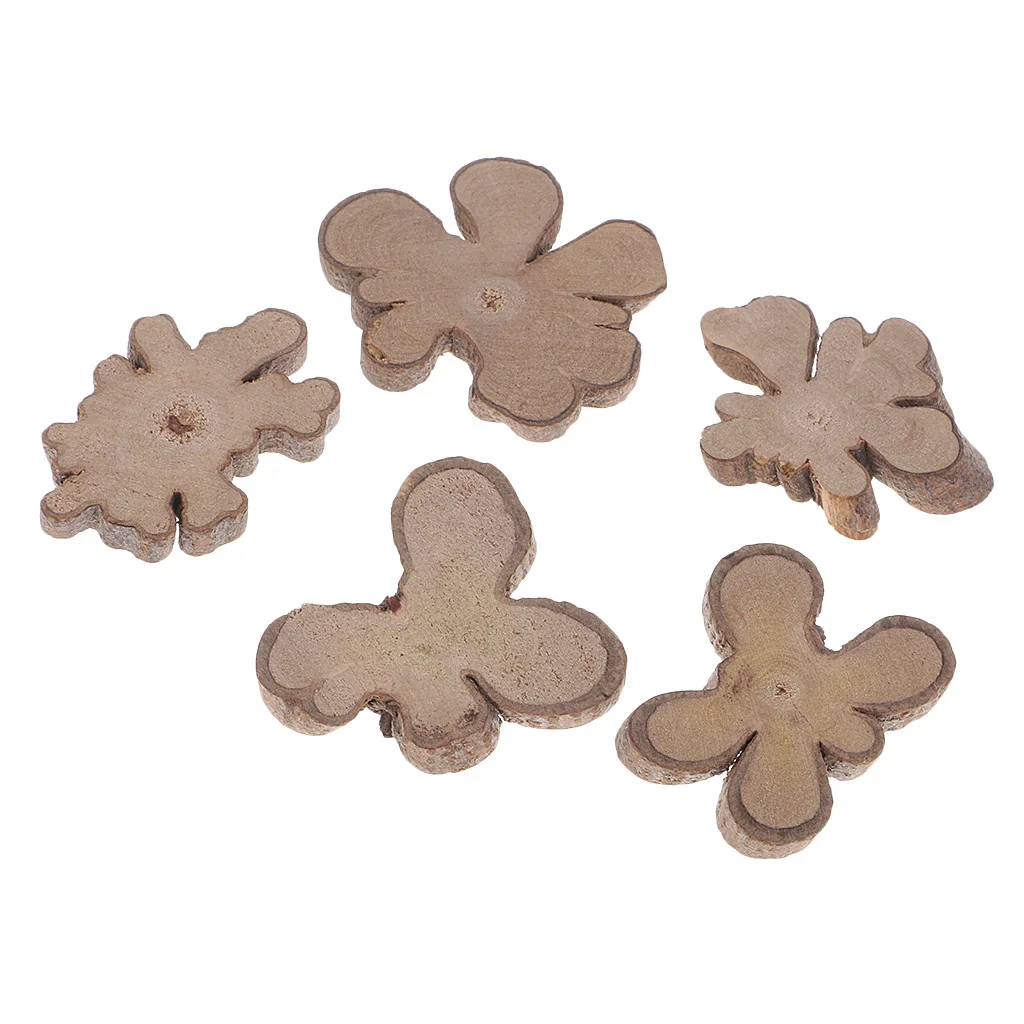 20pcs Irregular Shapes Wood Log Slices Discs Decorative Rustic Wedding Table