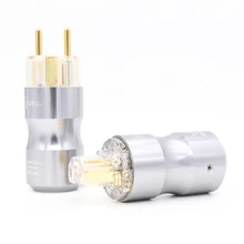 

Krell 24k Gold plated schuko Power connetor European EU Power Plug Transparent/Black IEC Audio Connector