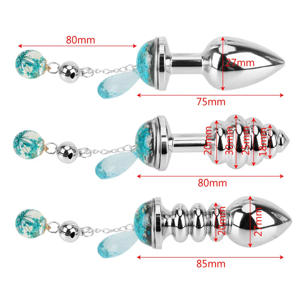 Blue Crystal Pendant + Stainless Steel Anal Butt Plug Pretty Anal Jewellery  | eBay