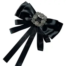 Женская винтажная атласная лента брошь для галстука-бабочки Стразы многослойный ошейник "галстук-бабочка"