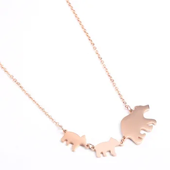 

MB-17 Fashion accessories simple creative polar bear titanium steel necklace collarbone chain women