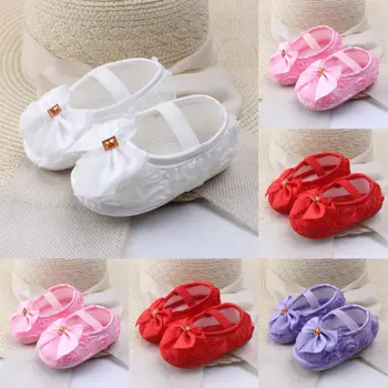 

Newborn Girls Bowknot Soft Cotton Solid First Walkers Infant Baby Shoes Casual Prewalkers For Baby Girl Shoes Free Shipping
