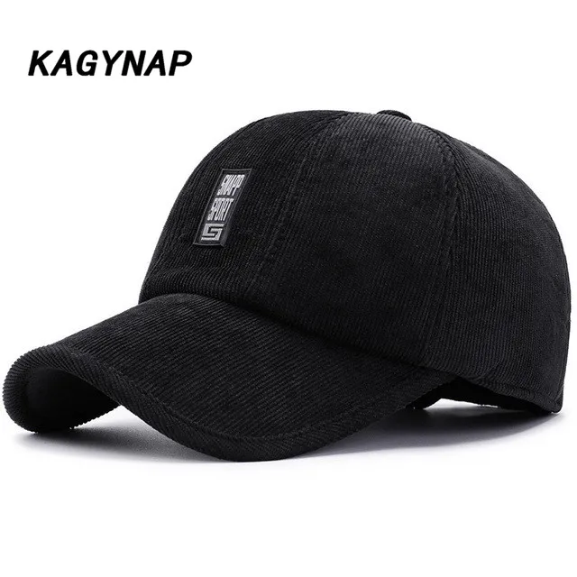 [KAGYNAP] новые зимние Бейсбол Кепки высокое качество папа шляпа для Для мужчин вельветовые защищает Уши Теплый