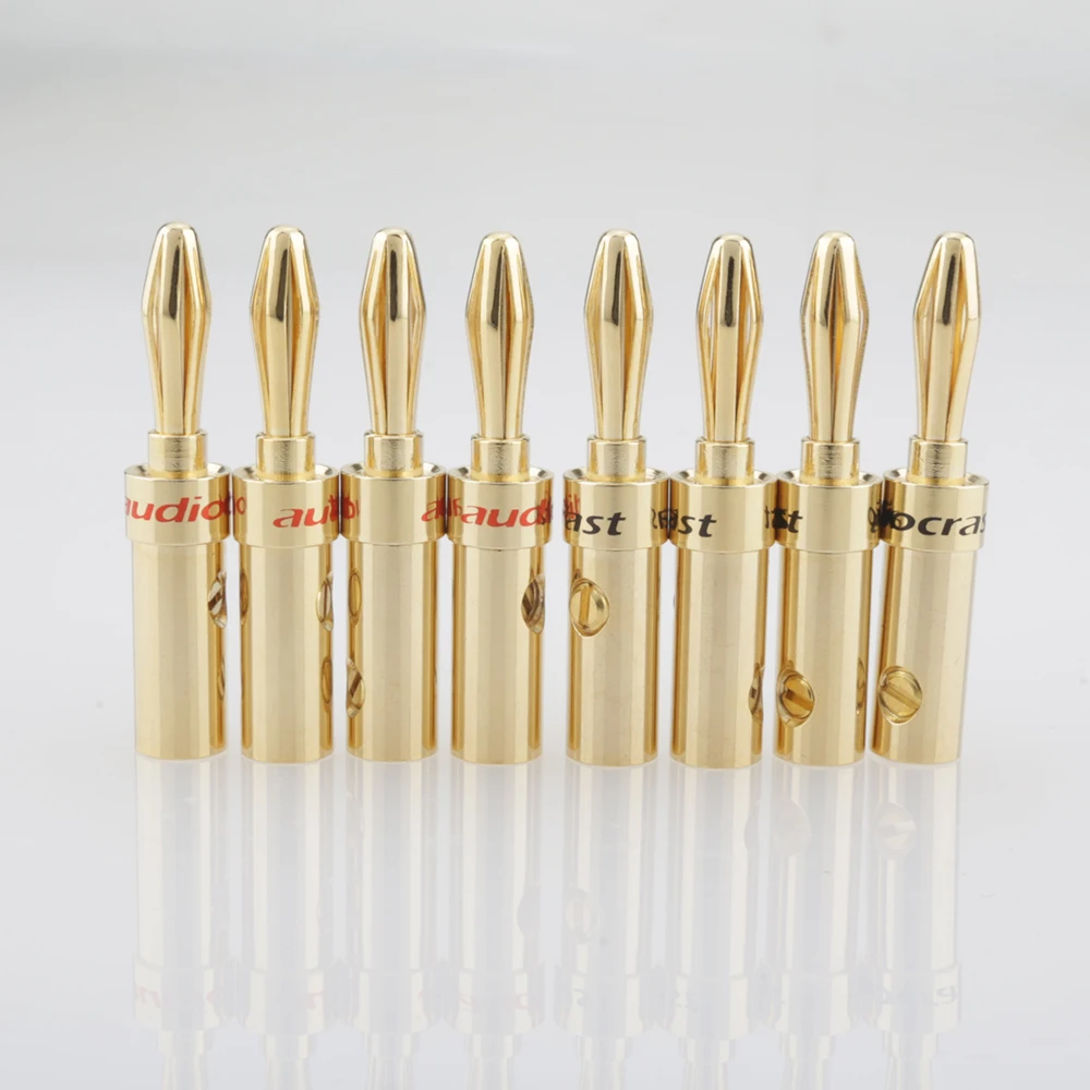8Pcs Audiocrast Hi-Fi 4Mm Spine A Banana Connettori Per Altoparlanti/Amplificatori Cavo Per Altoparlanti Hifi Connettore A Banana