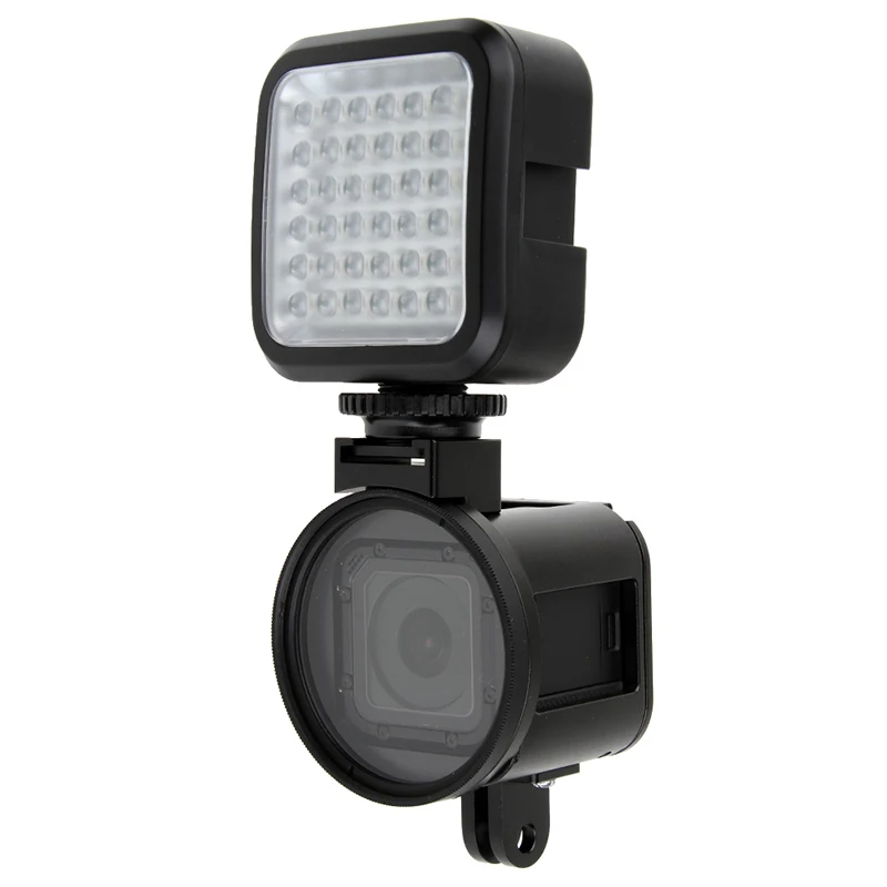 

Go pro hero 4 Session CNC Alloy Housing Case Frame Shell UV Lens Cover Metal Cage LED light for GoPro Hero 4s Camera Accessory