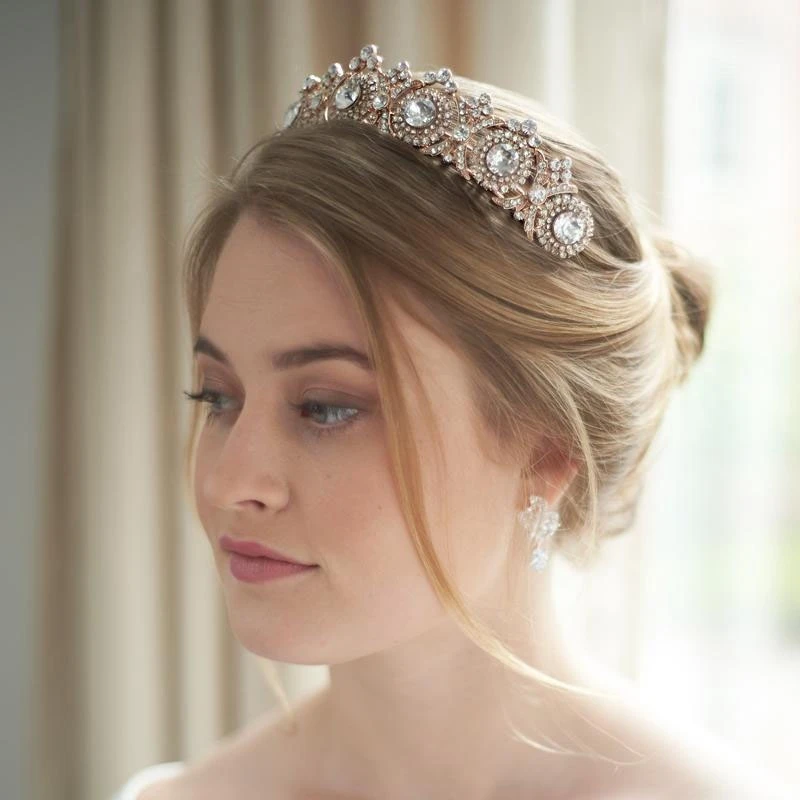 

Wedding Crown Bridal Headdress Baroque Crystal Rhinestones Headdress and Crown Bridal Party Crown Tiara Wedding Hair Accessories