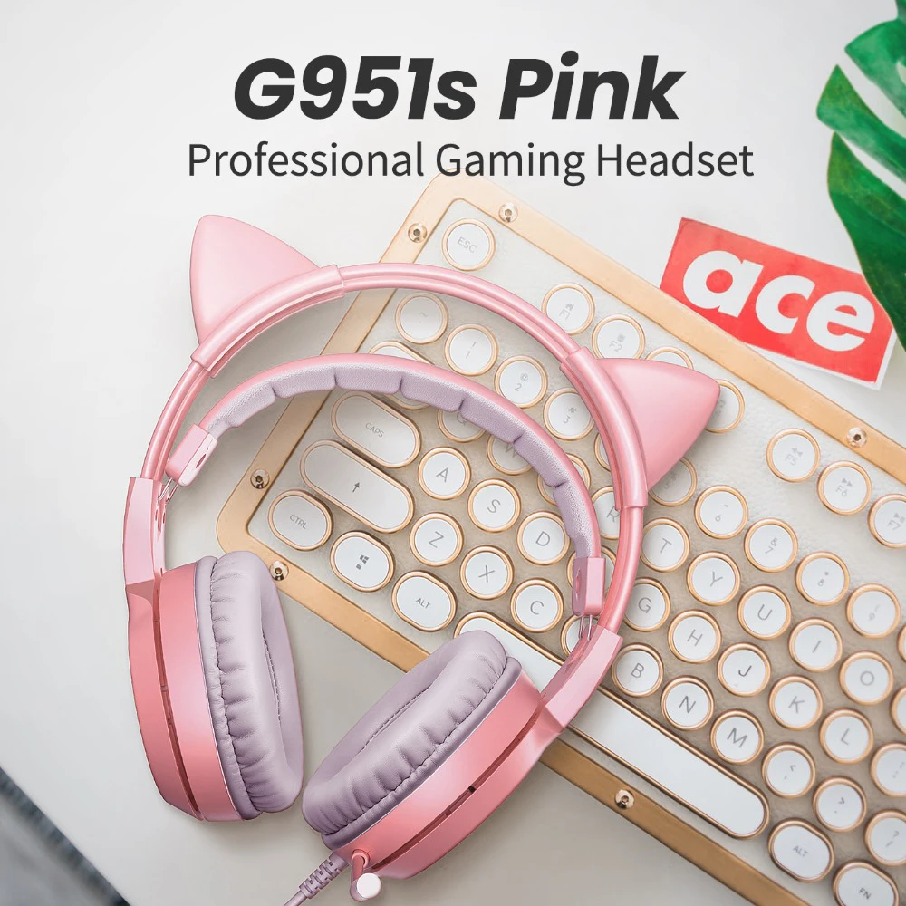 Розовые Игровые наушники SOMIC G951S виртуальный шумоподавление 7 1 Проводная игровая