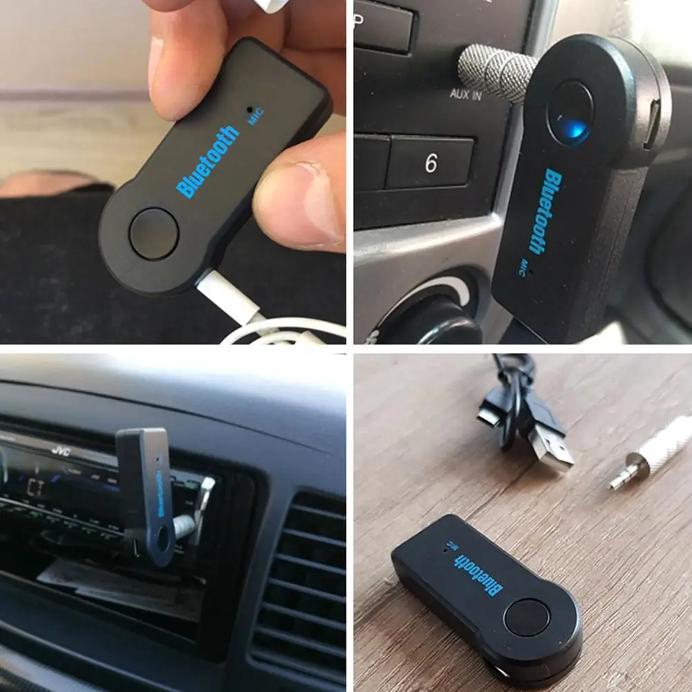 Bluetooth Автомобильный приемник 3,5 мм телефон AUX аудио MP3 автомобильный стерео музыкальный приемник адаптер с микрофоном для автомобиля дома ТВ MP3