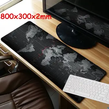 

80x30cm Large Size World Map Locking Edge Natural Rubber Gaming Mouse Pad Computer Gamer Desk Mousepad Keyboard Mat Anti-slip