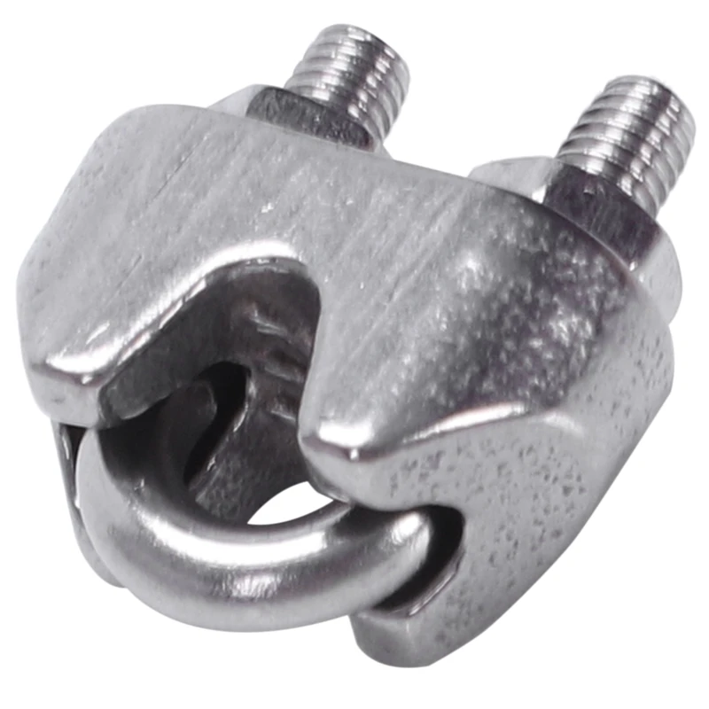 2mm 1/16 Inch Stainless Steel Wire Rope Cable Clamp Fastener 12pcs
