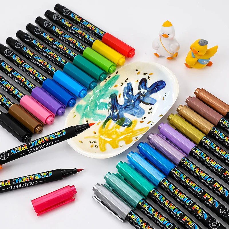 12/24 Colors Ceramic Acrylic Paint Marker pen Permanent for Rock Glass Porcelain Mug Fabric Canvas Painting | Канцтовары для офиса