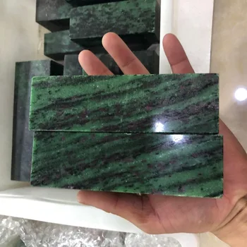 

1pcs Natural red green treasure rectangular pillar stone point healing