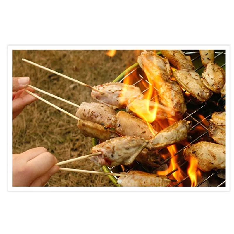 Disposable Wood Sticks Barbecue Tools Natural BBQ Bamboo Skewers for Shish Kabob Grill Fruit vegetable