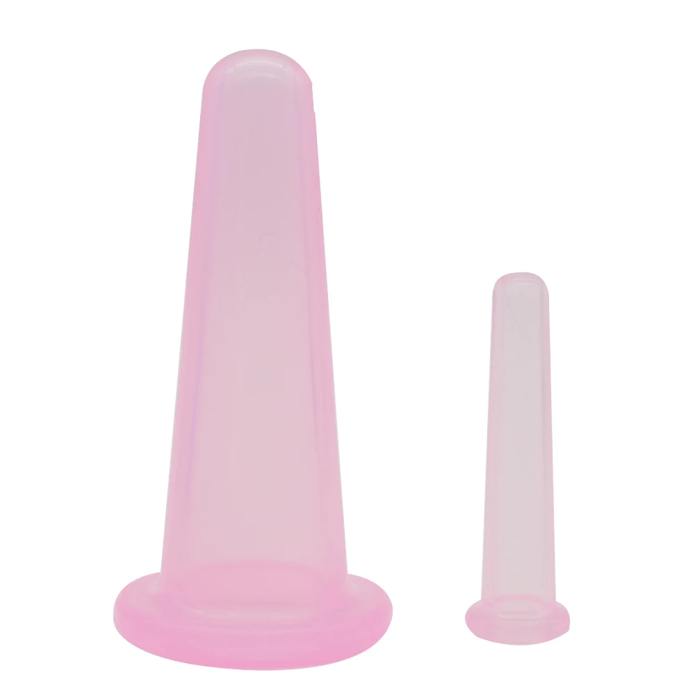 2 шт./партия, Антицеллюлитный силиконовый вакуумный массажер для шеи, для спины, баночки для массажа D140 - Цвет: Pink
