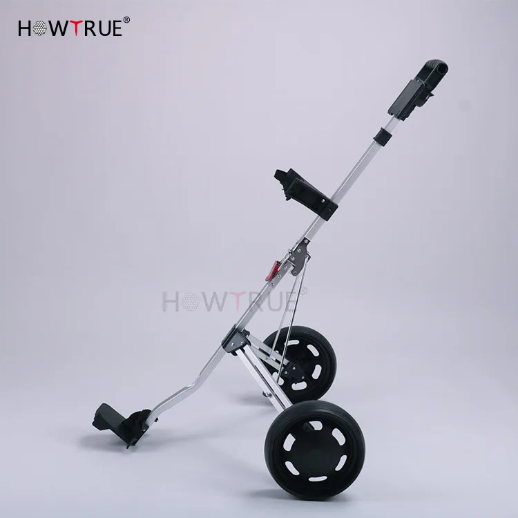 Golf Push Carts 2 Wheel Folding, Lightweight Golf Carts, Trolley with Adjustable Handle Angle, Scorecard, Foot Brake