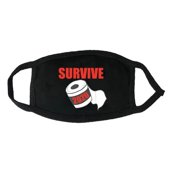 

Woman Men Survive Toilet Paper Printed Masks Black Mask Mouth Half Face Masquerade Cosplay Costume Mask DIY Party Decorations