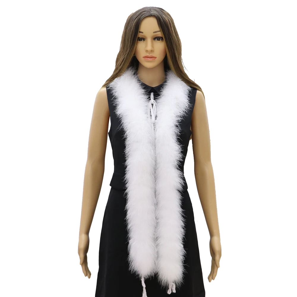 2 Meters White Marabou Feather Boa Soft Fluffy Turkey Trim for Craft Party Clothing Decoration Plume Scarf Sewing | Дом и сад