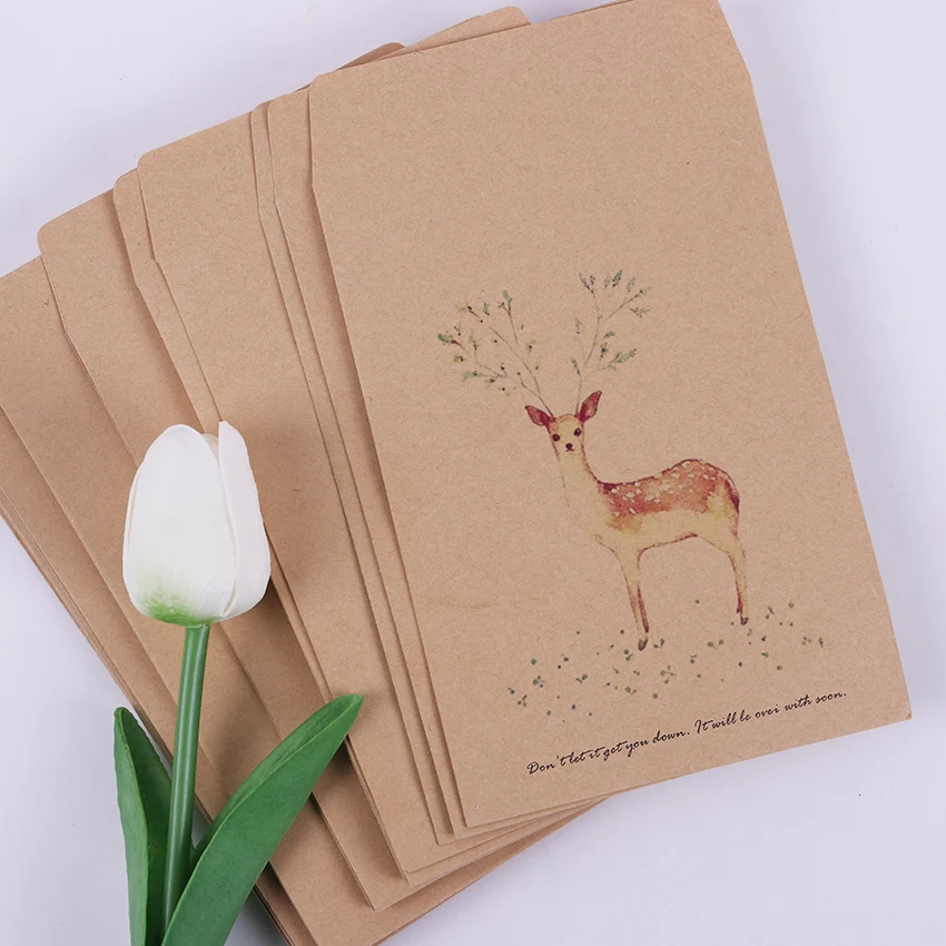 

Deer Paper Envelope 4 Designs Cute Mini Envelopes Vintage European Style for Card Scrapbooking Gift 10 PCS