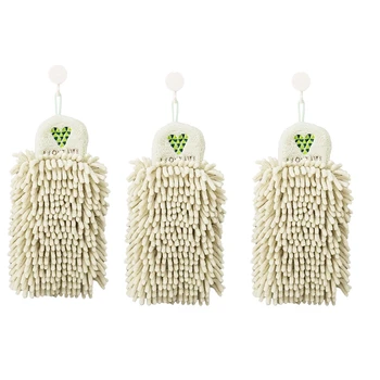 

3 Cute Baby Hand-Cranked Children's Bathroom Thickened Soft Chenille Household Cleaning Cloths