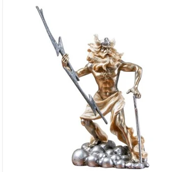 

Greek Mythology Figure Death Zeus Centaur Poseidon Resin Statue Decoration Creative Retro Living Room Ornaments A805