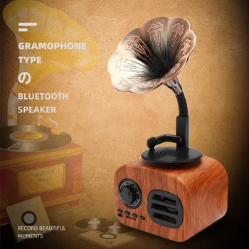 

New Retro Style Mini Bluetooth Speaker Portable Wireless Loudspeaker Sound System TF FM Radio Music Subwoofer Outdoor Speaker