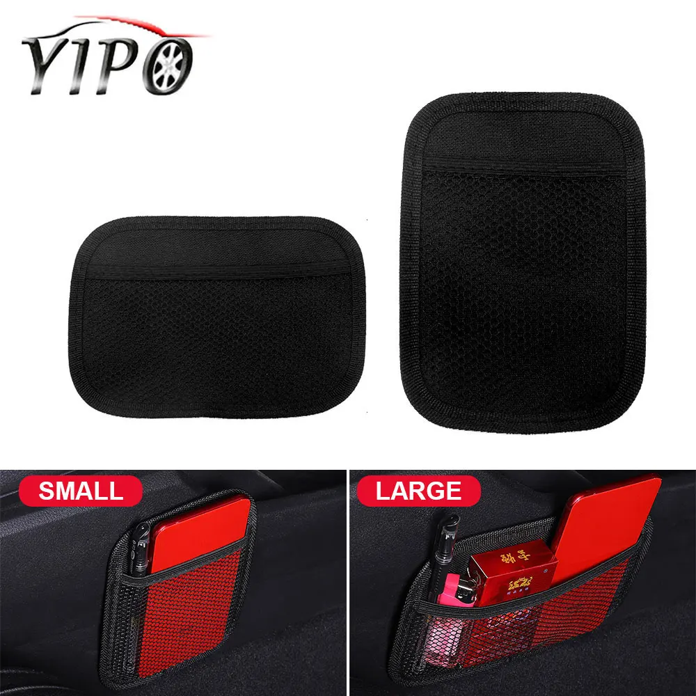 

1X car Interior net Storage bag Phone Holder Small Parts Organizer Dashboard Pad Pouch Universal Sticky storage bag Car Styling