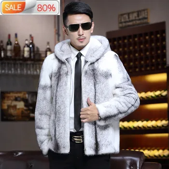 

2020 Winter Natural Jacket Men Real Coat Hooded Genuine Leather Mens Mink Jackets Luxury Fur Coats Z0A-A-3 B23440
