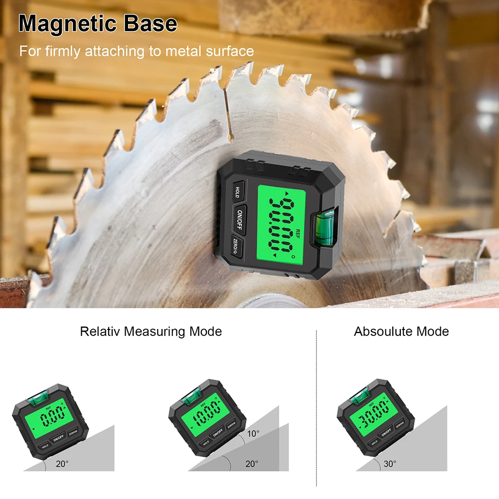 4*90° Digital Level Protractor Inclinometer Magnetic Base Digital Angle Gauge with Backlights Level Tester Measuring Tools New