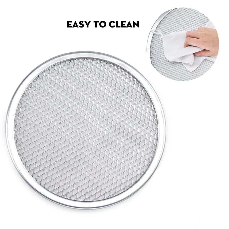 Seamless Alumínio Mesh Pizza Pan, Baking Screen,