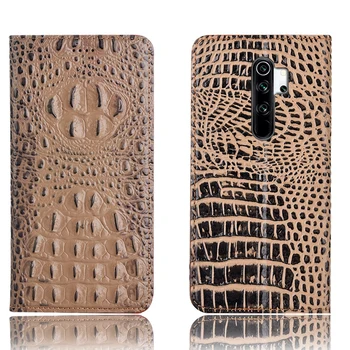 

Business style crocodile back pattern natural leather phone case for Xiaomi Redmi Note 8 Pro/Redmi Note 8 flip card cover capa