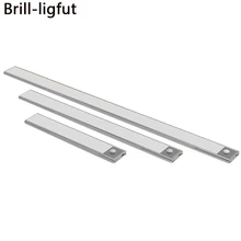 Ультра-тонкий 23/40/60 см движения PIR Сенсор светодиодная подсветка под шкаф USB Перезаряжаемые шкаф настенный светильник шкаф ночной Светильник