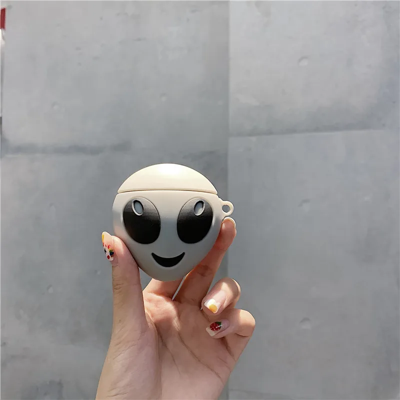 Для AirPod 2 Чехол 3D светящийся инопланетянин мультфильм мягкий силиконовый беспроводной кожухи головных телефонов для Apple Airpods чехол милый чехол Funda