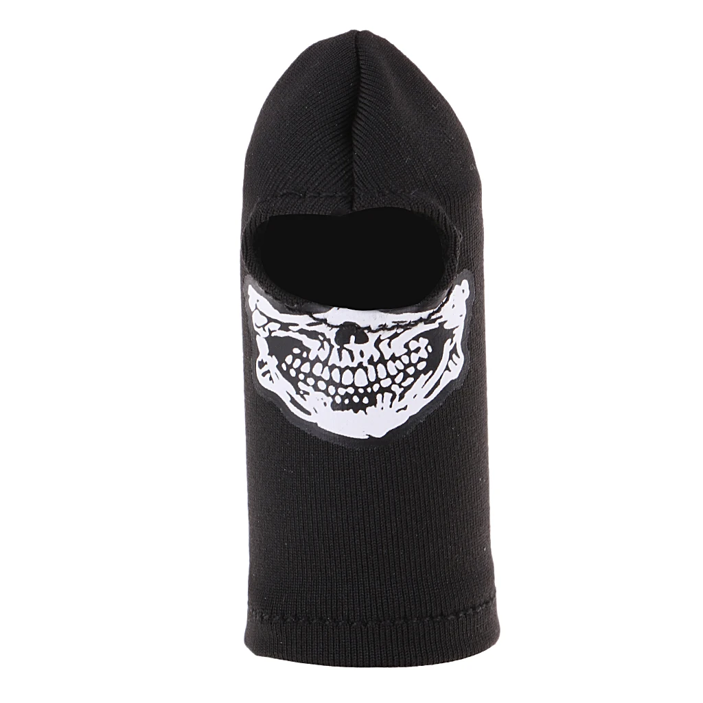 1/6 Scale Black Head Face Mask Cap Gothic Skull Style for 12inch  Doll