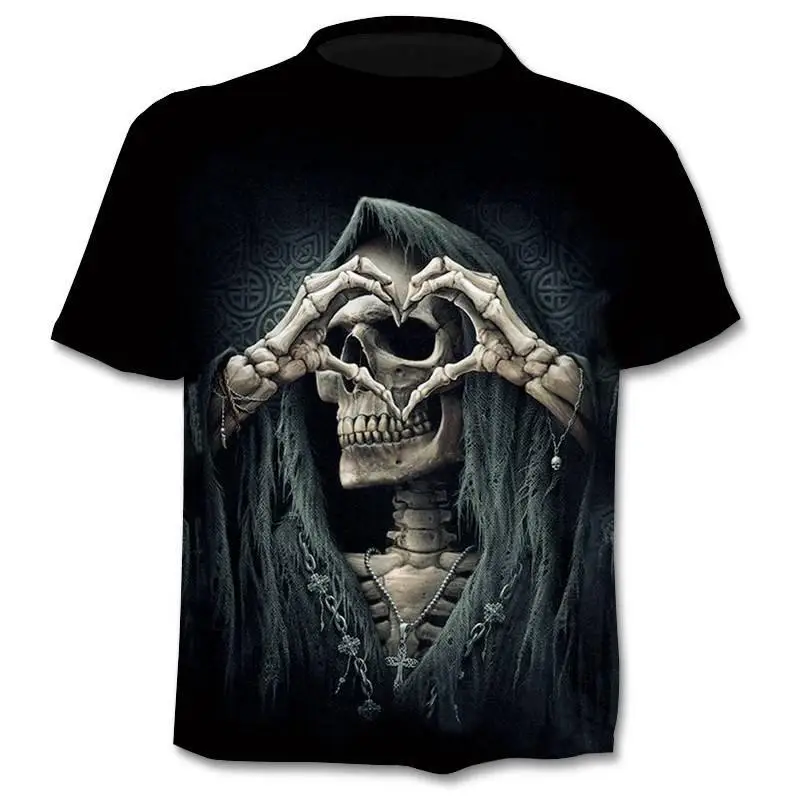 

2018 New Motorcycle Skull 3dT-Shirt Men Women Fashion Hip Hop T-Shirt Streetwear Pullover T Shirt Camisetas Hombre Tops Tees