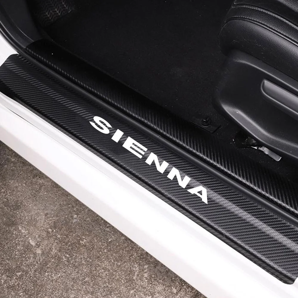 Наклейка на порог автомобильной двери для Toyota Sienna украшение из углеродного