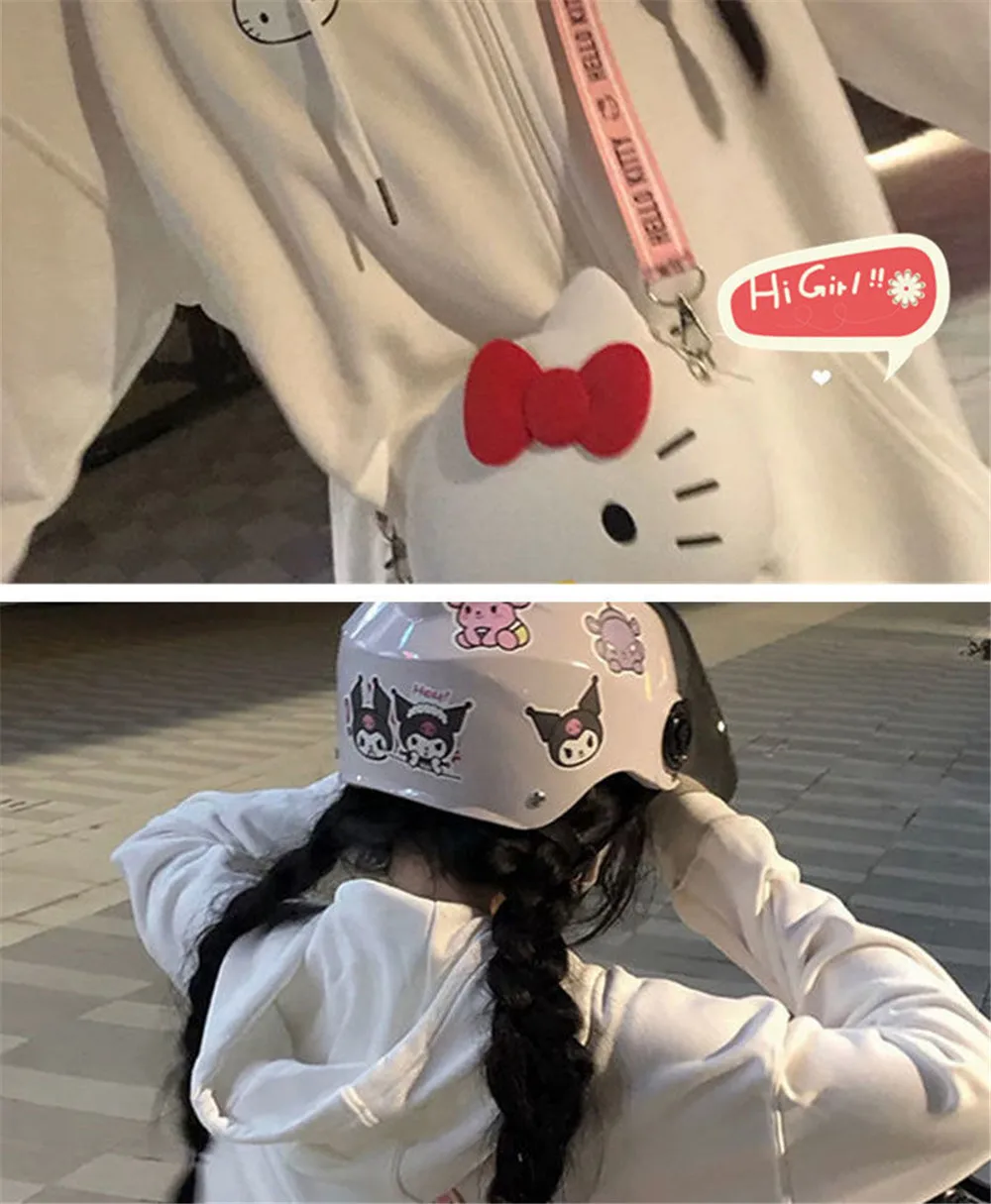 cool hoodies Cute Cartoon Sweatshirt Female Harajuku Streetwear Funny Amine Hoodies Women Japan Teens Pullover Oversized Tops Vintage Hoodie cat hoodie