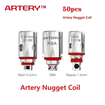 

50pcs Original Artery Nugget AIO Coil w/ HP Mesh 0.4ohm & HP regular 1.4ohm & RBA Coil For Artery Nugget Kit E Cig vs Pal 2 Coil