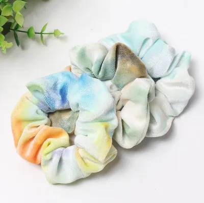 best headbands for women 3pcs Tie Dyed Scrunchie Pack Hair Accessories For Women Girls Headbands Elastic Rubber  Hair Tie Hair Rope Ring Ponytail Hold long hair clips Hair Accessories