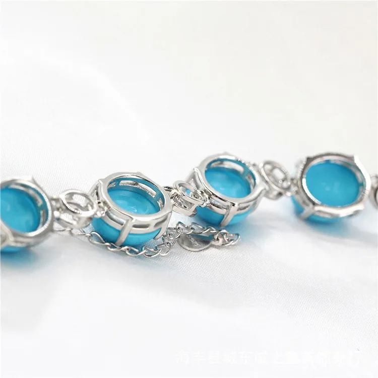 

S925 Fine Silver Women's Bracelets Mountings with Beeswax Amber Green Pine Tourmaline Jade Main Stone 10*12 Women's Bracelet Hol