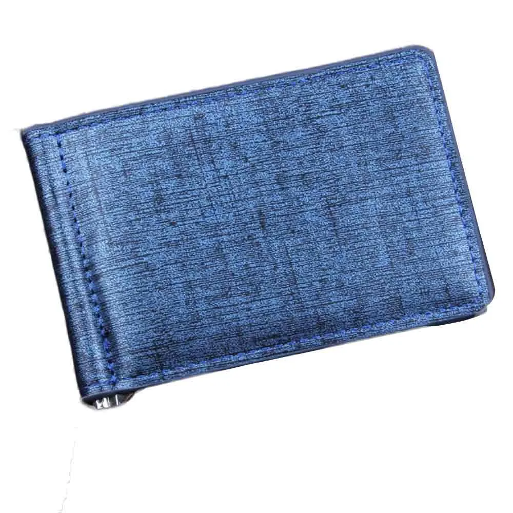 Женский мини-нейтральный магический двойной кожаный бумажник, мужской кошелек, держатель для карт, кошелек, зажим для денег, посылка для карт#25 - Цвет: Blue