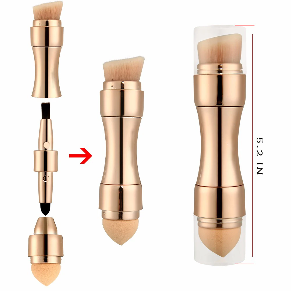 Professional 4 In 1 Makeup Brushes Foundation Eyebrow Shadow Eyeliner Blush Powder Brush Cosmetic Concealer