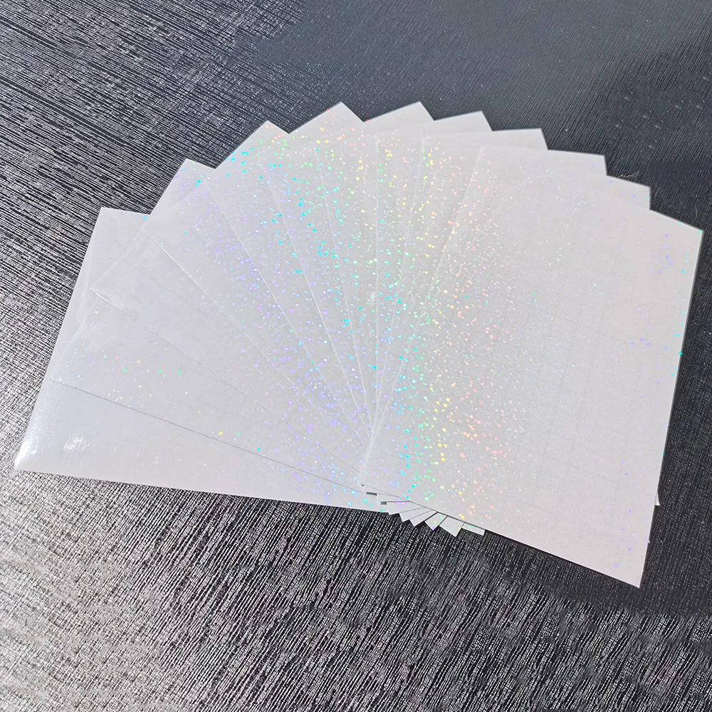 Hot Stamping Foil Film 50 Sheets 105x165MM Holographic Sand Foil Adhesive Tape Back Hot Stamping Film