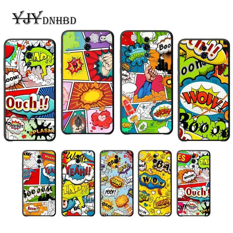 YJYDNHBD Boom Dialog box soft TPU black case cover for OPPO A5 A9 2020 A7X reno 2 ace 3 pro realme 5 PRO coque | Мобильные телефоны
