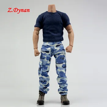 

1/6 Scale Male Soldier Action Figures Clothes T Shirt Trousers Navy Clothes