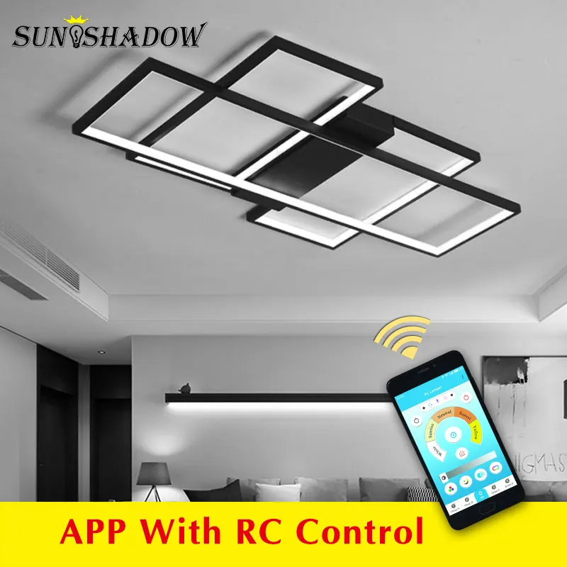 

Modern Led Chandelier Black Metal Ceiling Chandellier Lighting Luminaires for Living room Dining room Bedroom Corridor Light 50W